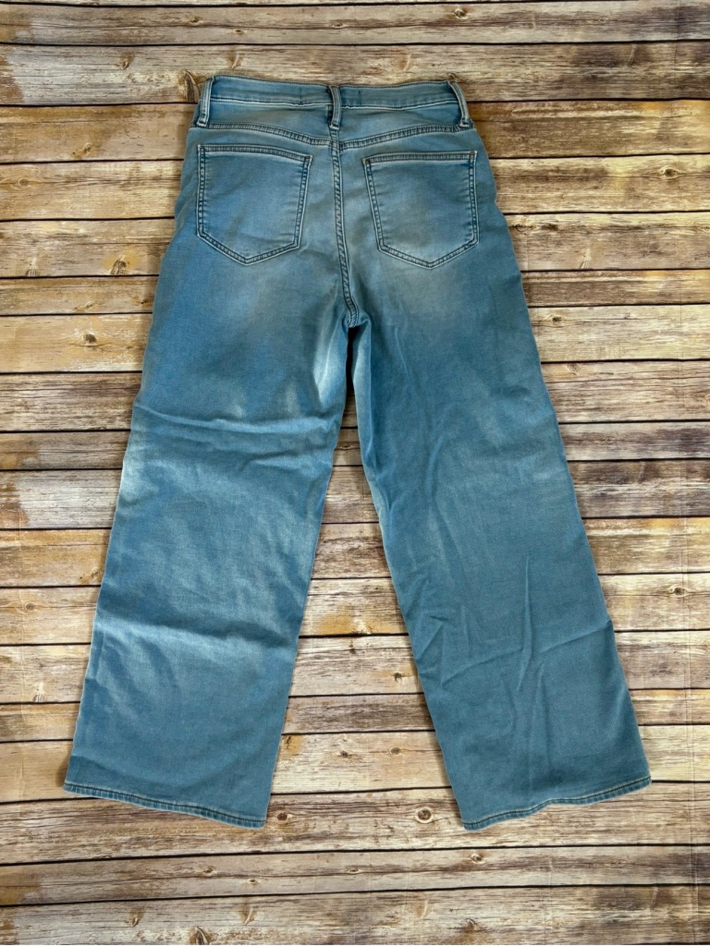 GAP Light Wash High Rise Wide-Leg Sweatpant Jeans Women 26, 2s - Picture 4 of 6